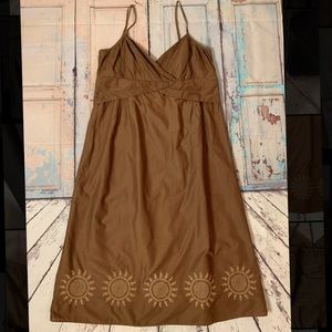 Ann Loft Spaghetti Strap Midi Dress Bronze Sz 16